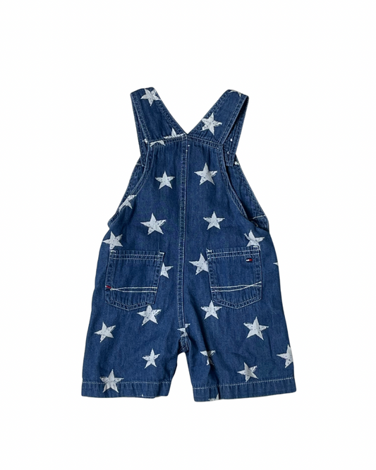 tommy hilfiger overall jean shorts - 18M