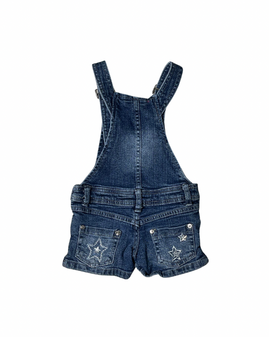 2B real overall jean shorts - 2T