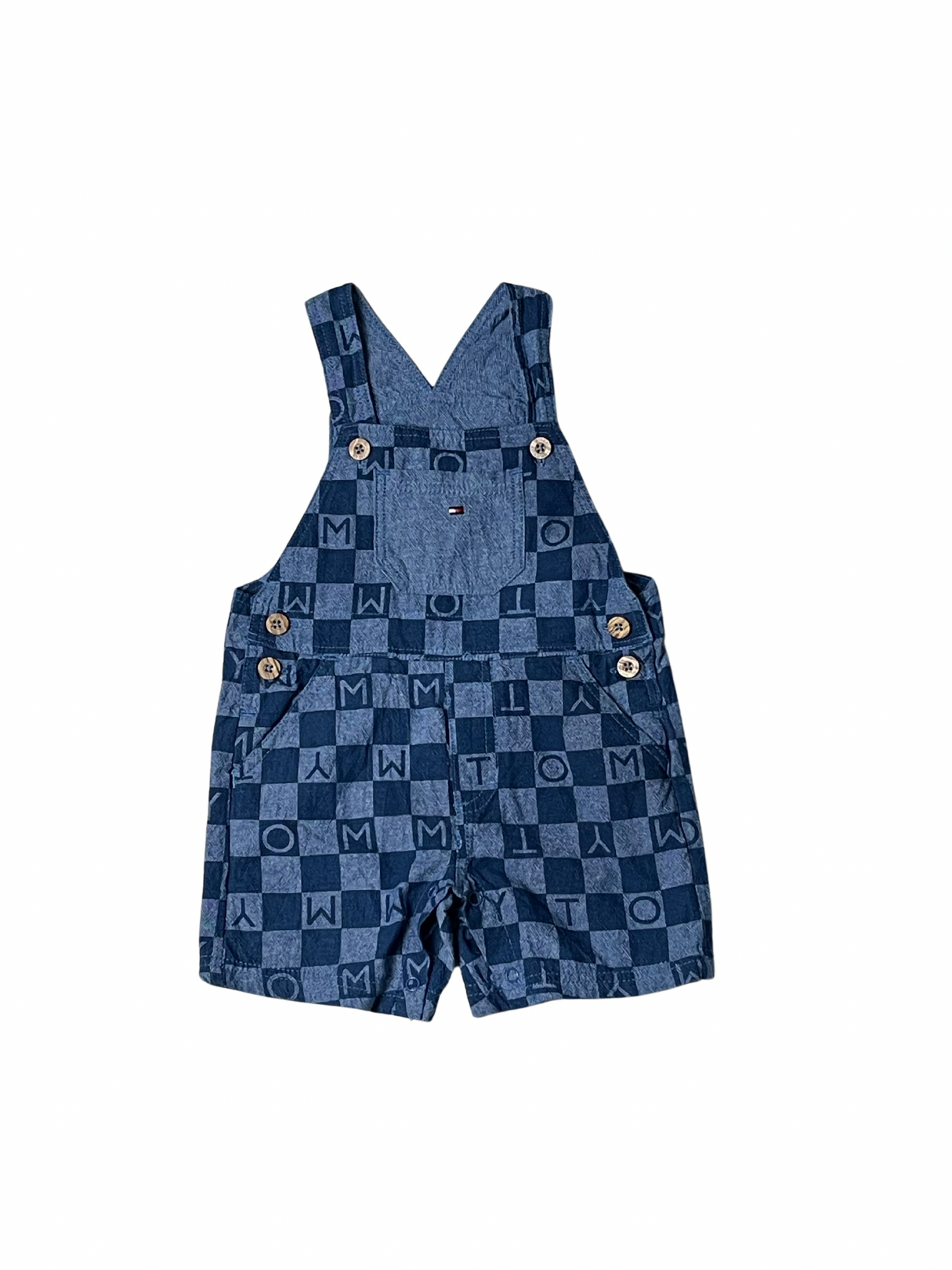tommy hilfiger overall jean shorts - 18M