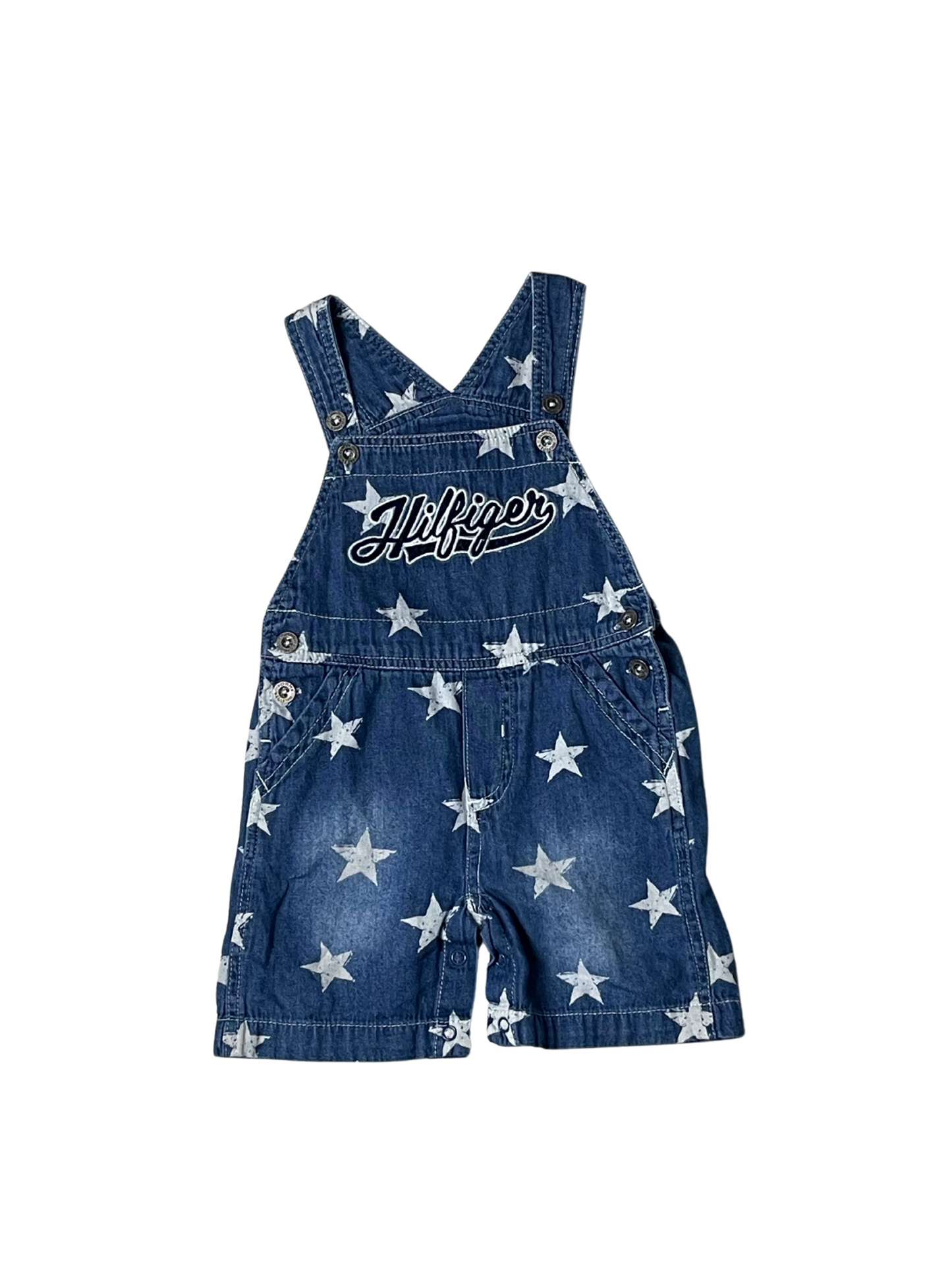 tommy hilfiger overall jean shorts - 18M