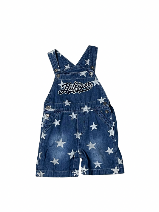 tommy hilfiger overall jean shorts - 18M