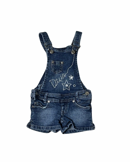 2B real overall jean shorts - 2T